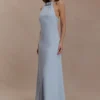 Abeda Cotton Maxi Dress With Hardware – Pale Blue Abeda Cotton Maxi Dress With Hardware – Pale Blue