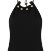 Abeda Cotton Top With Hardware – Black Abeda Cotton Top With Hardware – Black