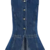 Abel Denim Button Up Top – Dark Blue