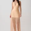 Abigail V Neck Fringe Maxi Dress – Orange Abigail V Neck Fringe Maxi Dress – Orange