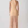 Abigail V Neck Fringe Maxi Dress – Orange Abigail V Neck Fringe Maxi Dress – Orange