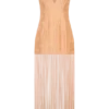 Abigail V Neck Fringe Maxi Dress – Orange Abigail V Neck Fringe Maxi Dress – Orange