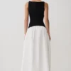 Acacia Contrast Sleeveless Maxi Dress – Black/White Acacia Contrast Sleeveless Maxi Dress – Black/White