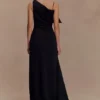 Adalyn One Shoulder Crepe Maxi Dress – Black Adalyn One Shoulder Crepe Maxi Dress – Black