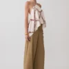 Adelaide Draped Satin Halter Top – Chain Print Adelaide Draped Satin Halter Top – Chain Print