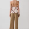 Adelaide Draped Satin Halter Top – Chain Print Adelaide Draped Satin Halter Top – Chain Print
