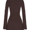 Adena Pointelle Knit Mini Dress – Chocolate