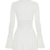 Adena Pointelle Knit Mini Dress – Ivory