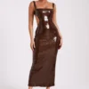Adoria Sequin Cut Out Maxi Dress – Chocolate Adoria Sequin Cut Out Maxi Dress – Chocolate