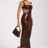Adoria Sequin Cut Out Maxi Dress – Chocolate Adoria Sequin Cut Out Maxi Dress – Chocolate
