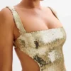 Adoria Sequin Cut Out Maxi Dress – Gold Adoria Sequin Cut Out Maxi Dress – Gold