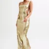 Adoria Sequin Cut Out Maxi Dress – Gold Adoria Sequin Cut Out Maxi Dress – Gold