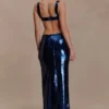 Adoria Sequin Cut Out Maxi Dress – Navy Adoria Sequin Cut Out Maxi Dress – Navy