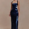 Adoria Sequin Cut Out Maxi Dress – Navy Adoria Sequin Cut Out Maxi Dress – Navy