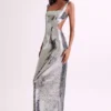 Adoria Sequin Cut Out Maxi Dress – Silver Adoria Sequin Cut Out Maxi Dress – Silver