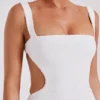 Adoria Sequin Cut Out Maxi Dress – White