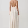 Adriana Satin Gathered Maxi Dress – Buttercream Adriana Satin Gathered Maxi Dress – Buttercream