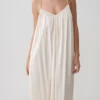 Adriana Satin Gathered Maxi Dress – Buttercream Adriana Satin Gathered Maxi Dress – Buttercream