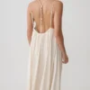 Adriana Satin Gathered Maxi Dress – Buttercream Adriana Satin Gathered Maxi Dress – Buttercream
