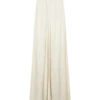Adriana Satin Gathered Maxi Dress – Buttercream Adriana Satin Gathered Maxi Dress – Buttercream