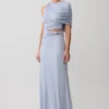 Adrienne Lurex Knot Maxi Skirt – Pastel Blue Adrienne Lurex Knot Maxi Skirt – Pastel Blue