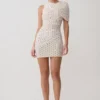 Adrienne One Shoulder Mesh Mini Dress – Polka Dot Adrienne One Shoulder Mesh Mini Dress – Polka Dot