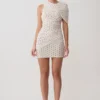 Adrienne One Shoulder Mesh Mini Dress – Polka Dot Adrienne One Shoulder Mesh Mini Dress – Polka Dot
