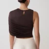 Adrienne One Shoulder Slinky Top – Chocolate