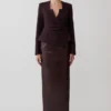 Agatha Square Neck Blazer – Plum Pinstripe Agatha Square Neck Blazer – Plum Pinstripe