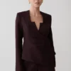 Agatha Square Neck Blazer – Plum Pinstripe Agatha Square Neck Blazer – Plum Pinstripe