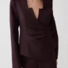 Agatha Square Neck Blazer – Plum Pinstripe Agatha Square Neck Blazer – Plum Pinstripe