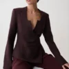 Agatha Square Neck Blazer – Plum Pinstripe Agatha Square Neck Blazer – Plum Pinstripe