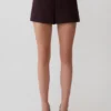 Agatha Suiting Shorts – Plum Pinstripe Agatha Suiting Shorts – Plum Pinstripe