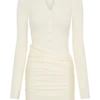 Agness Long Sleeve Button Up Knit Dress – Ivory Agness Long Sleeve Button Up Knit Dress – Ivory