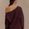 Aiden Slouchy Crew Jumper – Chocolate Aiden Slouchy Crew Jumper – Chocolate