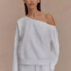 Aiden Slouchy Crew Jumper – Ivory Aiden Slouchy Crew Jumper – Ivory