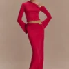 Ainsley Asymmetrical Maxi Skirt With Floral Hardware – Fuchsia Pink Ainsley Asymmetrical Maxi Skirt With Floral Hardware – Fuchsia Pink