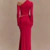Ainsley Asymmetrical Maxi Skirt With Floral Hardware – Fuchsia Pink Ainsley Asymmetrical Maxi Skirt With Floral Hardware – Fuchsia Pink
