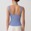 Aisling Ribbed Square Neck Sleeveless Top – Cornflower Blue Aisling Ribbed Square Neck Sleeveless Top – Cornflower Blue