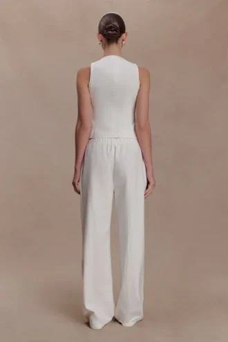 Aldea Cotton Sleeveless Top – White