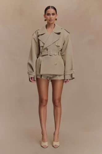 Alden Short Trench Jacket – Pebble