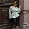 Alden Short Trench Jacket – Pebble Alden Short Trench Jacket – Pebble