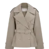 Alden Short Trench Jacket – Pebble Alden Short Trench Jacket – Pebble