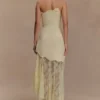 Aleena Satin And Lace Maxi Dress – Lemon Aleena Satin And Lace Maxi Dress – Lemon