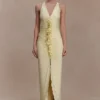 Alessandra Slinky Ruffle Maxi Dress – Lemon Alessandra Slinky Ruffle Maxi Dress – Lemon