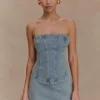 Alessia Embroidered Denim Mini Skirt – Light Vintage Alessia Embroidered Denim Mini Skirt – Light Vintage