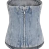 Alessia Embroidered Denim Corset – Light Vintage Alessia Embroidered Denim Corset – Light Vintage