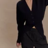 Alexia Buttoned Oversized Cardigan – Black Alexia Buttoned Oversized Cardigan – Black