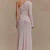 Alexius One Shoulder Knit Maxi Dress – Dusty Pink