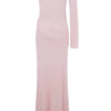 Alexius One Shoulder Knit Maxi Dress – Dusty Pink